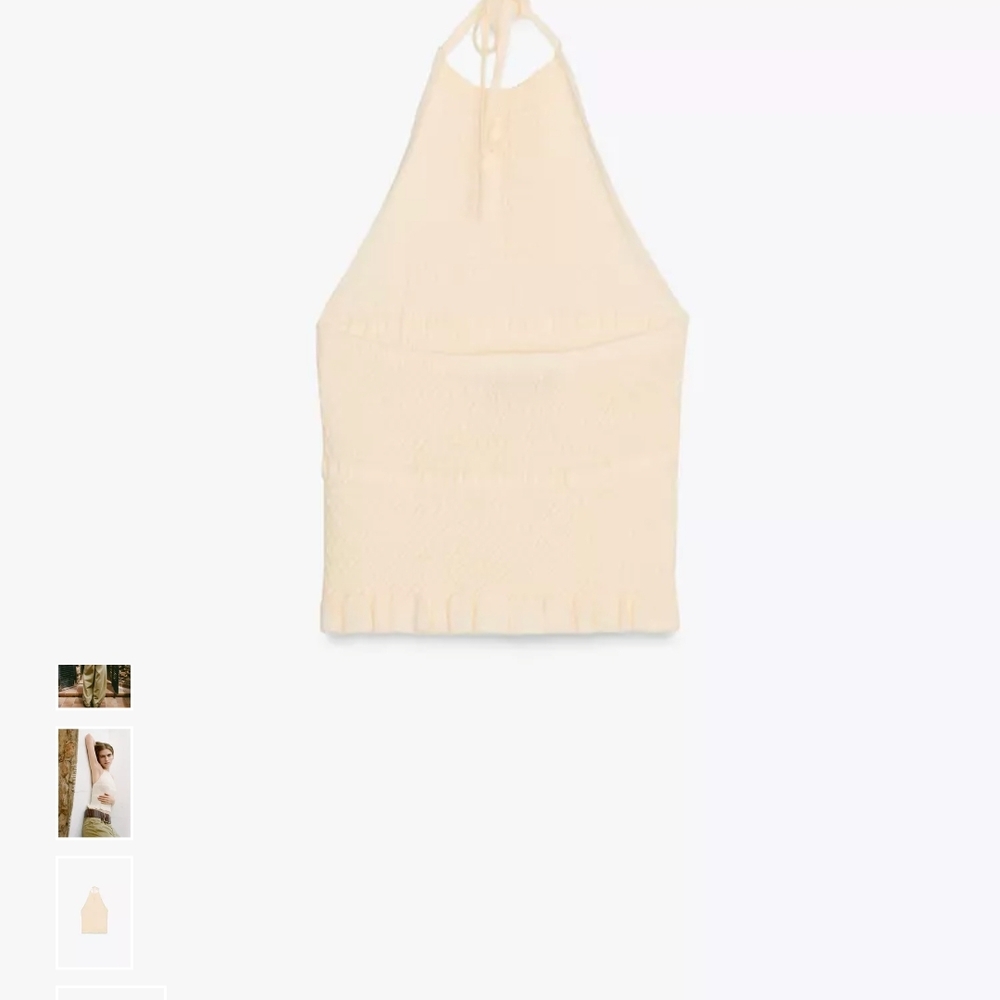 Zara Soft Cream Halter Blouse - Picture 4 of 9